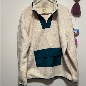 Cozy Cream and Blue Women's Sweater